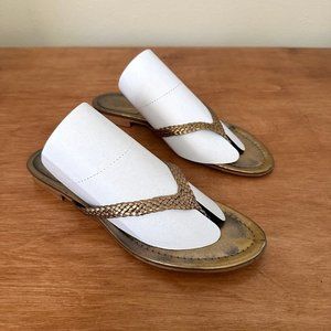 j crew sandal • gold braided leather • sz 9 • $128
